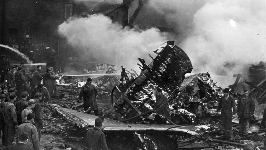 The aftermath of the crash